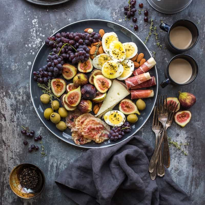 phone of beautifully arranged food 